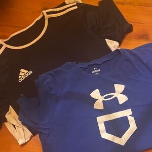 Under Armour Kids Blue Graphic Tee Reebok T-shirt lot YXl